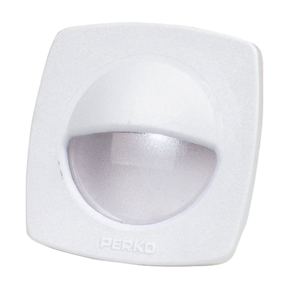 Perko 1074DP2WHT LED Utility Light with Snap-On Front Cover for 1.75" Diameter Hole - White Polymer