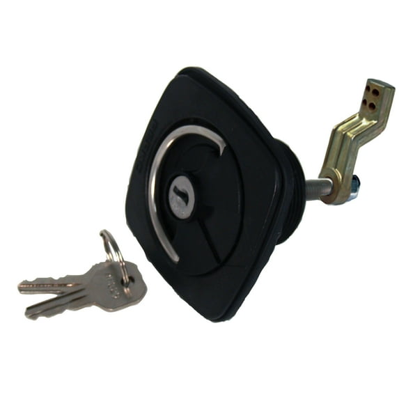 Perko 1081DP1BLK Flush-Mount Locking Latch for 3/8" to 7/8" Thick Smooth/Carpeted Surface, Fits 2-3/8" Hole - 3/8" to 3" Cam Bar, Black