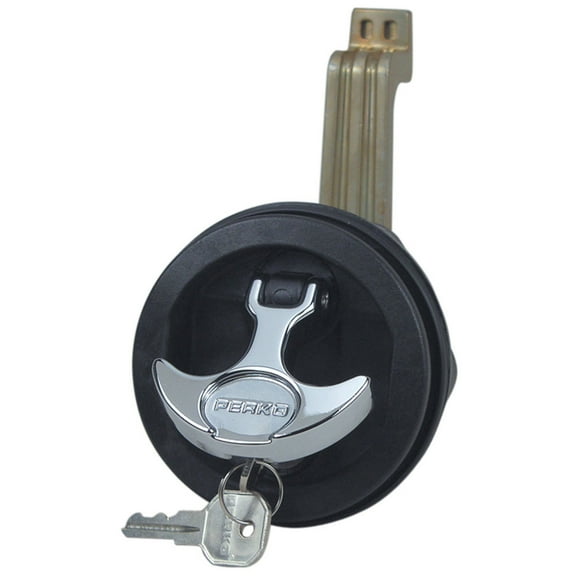 Perko 1091DP4BLK Surface-Mount Locking Latch for 1/8" to 3/4" Thick Smooth/Carpeted Surface, Fits 2-1/2" Hole - 1/2" to 3" Cam Bar, Black