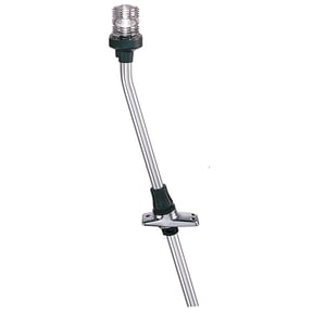 Perko 1311DP2CHR Telescoping White All-Round Pole Light and Base Combination - 20-1/8" Height, 16 Rake
