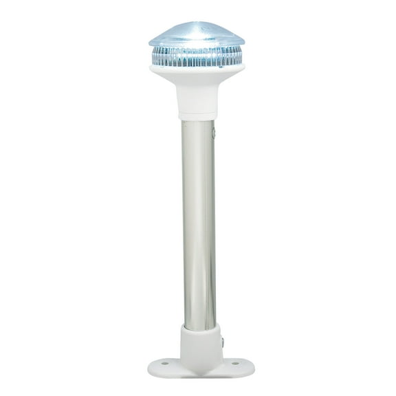 Perko 1345DP1WHT Fixed-Mount LED White All-Round Light with White Polymer Top and Base - 8.25" Height