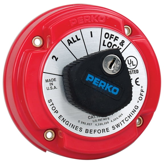 Perko 8504DP Medium Duty Battery Selector Switch w/Alternator Field Disconnect & Key Lock | Bundle of 2