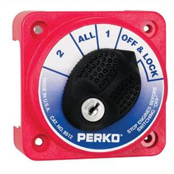 Perko 8512DP Locking Compact Battery Switch with 1,2, Both & Off