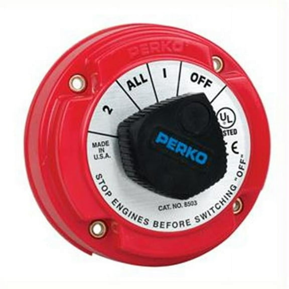 Perko  Medium Duty Battery Selector Switch with Alternator Field Disconnect w/o Key Lock -
