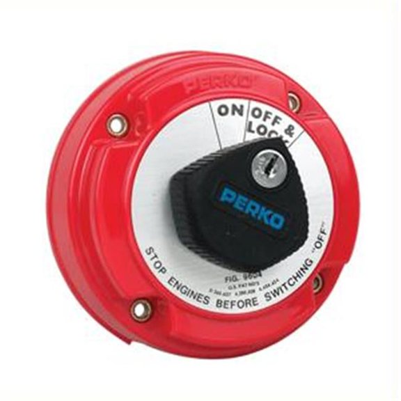 Perko Medium Duty Main Battery Disconnect Switch with Alternator Field Disconnect and Key Lock -