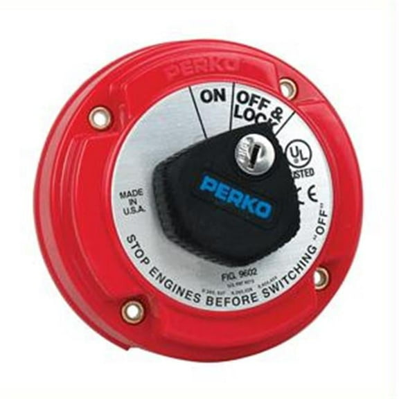 Perko Medium Duty Main Battery Disconnect Switch with Key Lock -  Medium Duty Main Battery Disconnect Switch with Key Lock