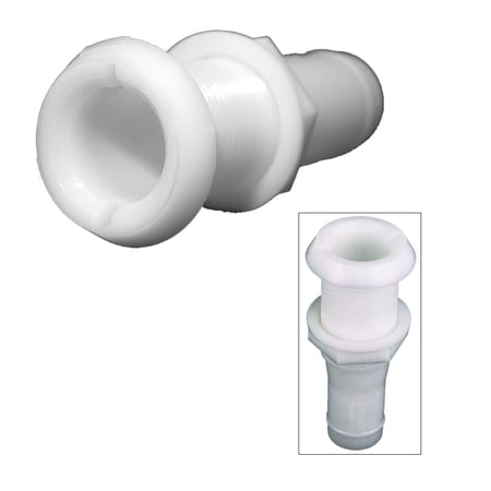 PERKO 1 1/8" THRU-HULL FITTING F/ HOSE NARROW FLANGE PLASTIC