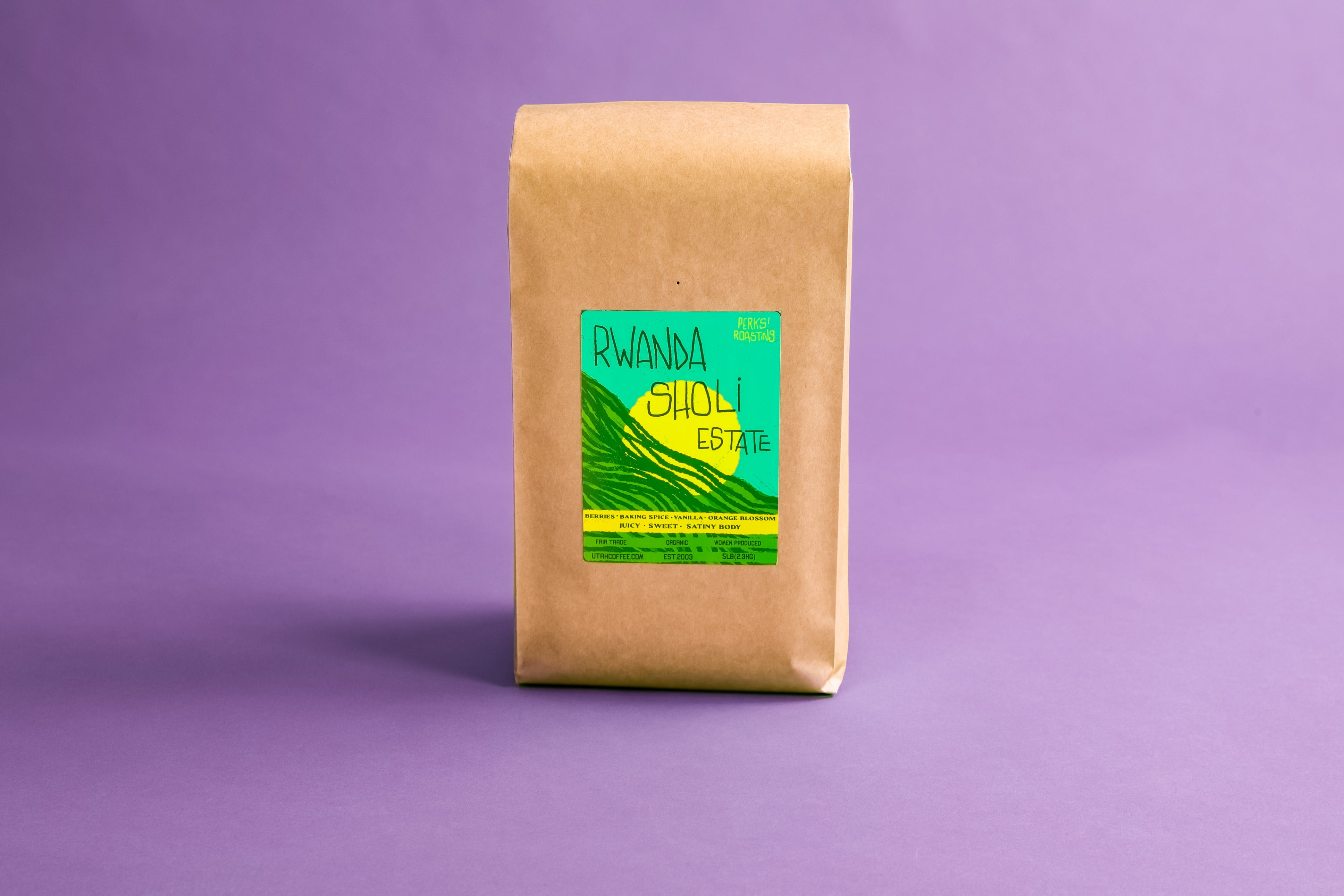 Perks! Rwanda "Sholi Estate" Light Roast Whole Bean Coffee - 5lb Bag