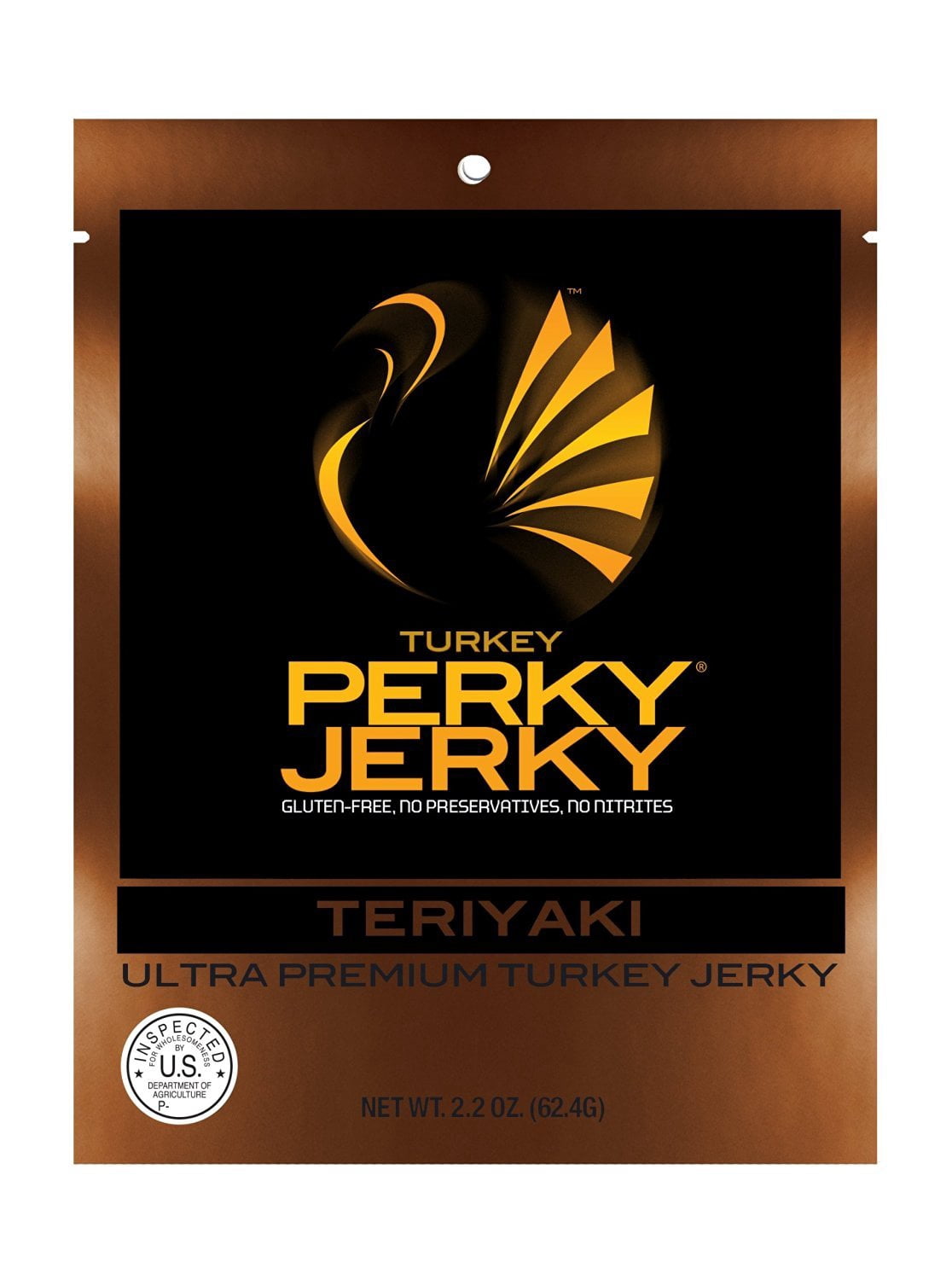 Perky Jerky Tasty Teriyaki IRF13 Turkey Jerky, 2.2oz bag - Low Sodium ...