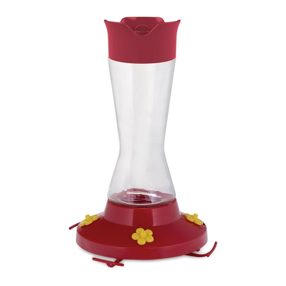 Perky-Pet 16 oz Pinch-Waist Glass Hummingbird Feeder, 4 ports