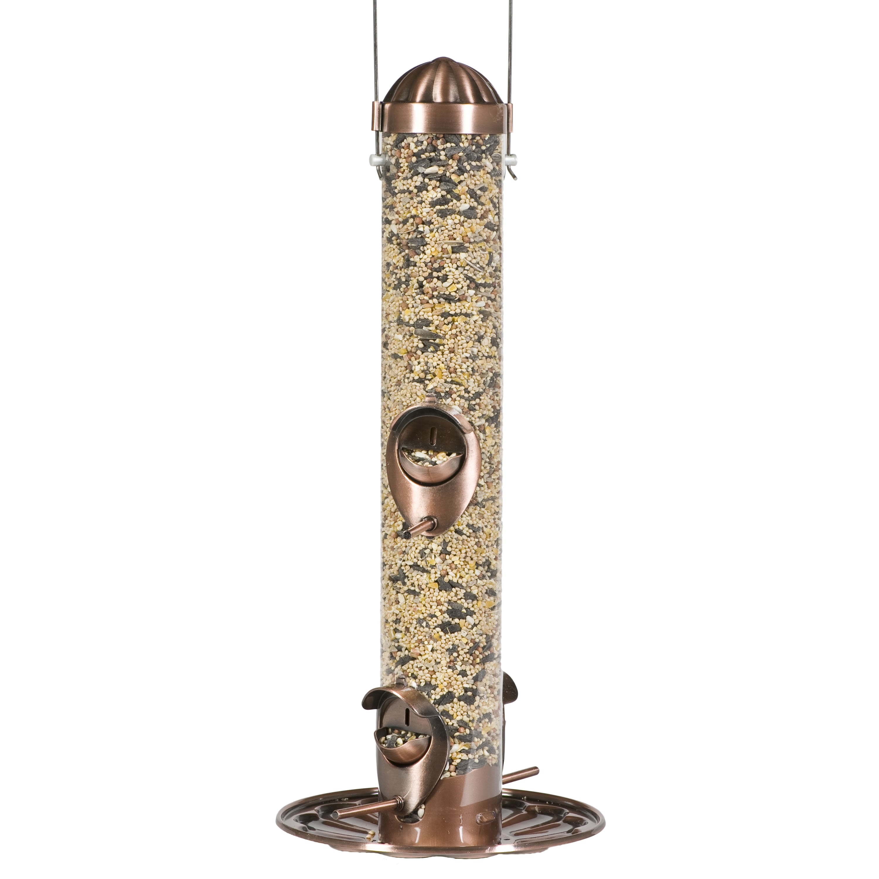 Perky-Pet Copper Finish 2-in-1 Wild Bird Tube Feeder - 1.8 lb Capacity