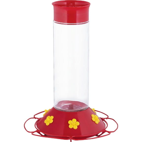 Perky-Pet 209B-1SR Glass Hummingbird Feeders for Outdoors Hanging - 30 fl oz Nectar Capacity - Ant & Bee Guarded Red Bird Feeder