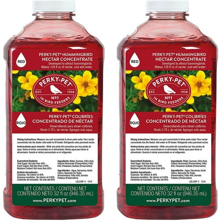 2-pack Perky-Pet 238 32 fl oz Red Hummingbird Nectar Concentrate - 2 Pack — Residential Use, Standard Application