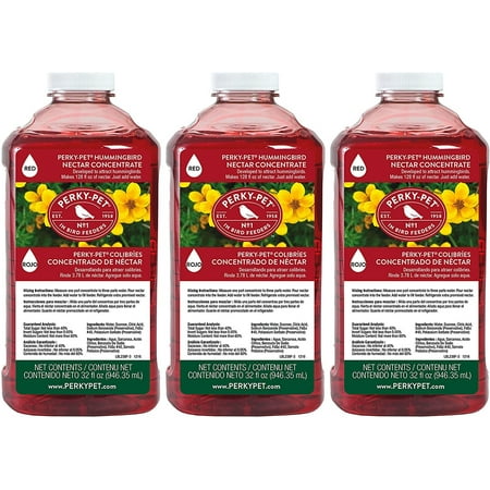Perky-Pet Hummingbird Nectar Concentrate - Red, 32 fl oz - 3 Pack