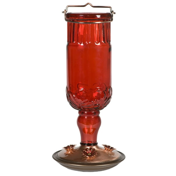 Perky-Pet 24 oz Red Antique Bottle Hummingbird Feeder