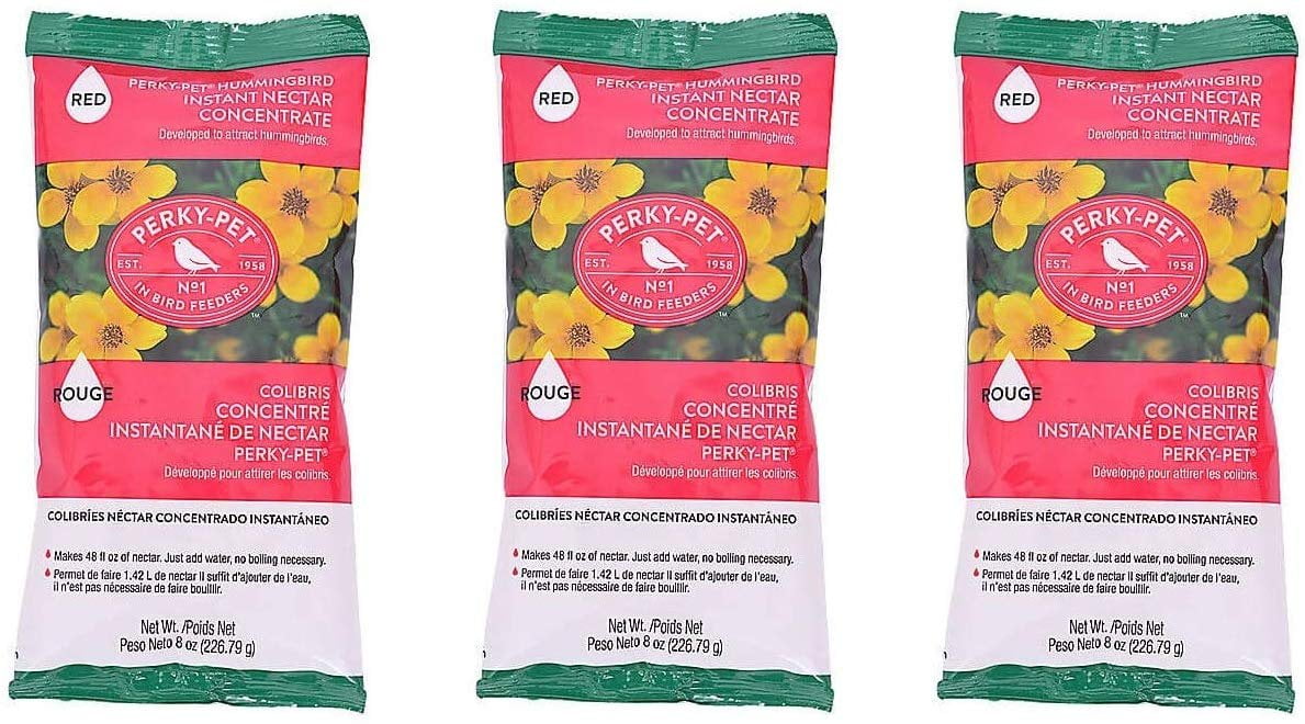 PerkyPet Hummingbird Ready Use Liquid Nectar Mix, 3 Pack Original Red