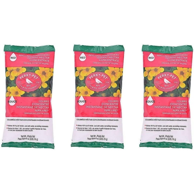 PerkyPet Hummingbird Ready Use Liquid Nectar Mix, 3 Pack Original Red