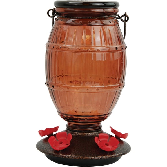 Perky-Pet 9104-2 Rose Gold Top-Fill Glass Hummingbird Feeder Rose Gold 24 oz Capacity