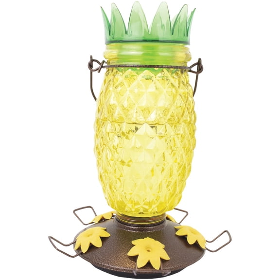 Perky-Pet 9110-2 Pineapple Top-Fill Glass Hummingbird Feeder  28 oz