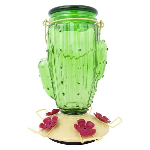 Perky-Pet Cactus Top-Fill Glass Hummingbird Feeder – 32 oz