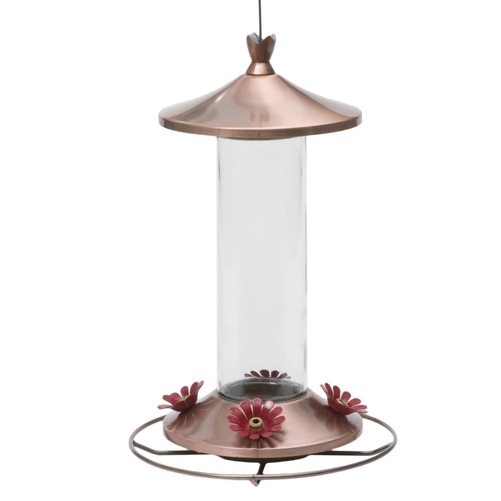 PerkyPet Elegant Copper Glass Hummingbird Feeder 12 oz