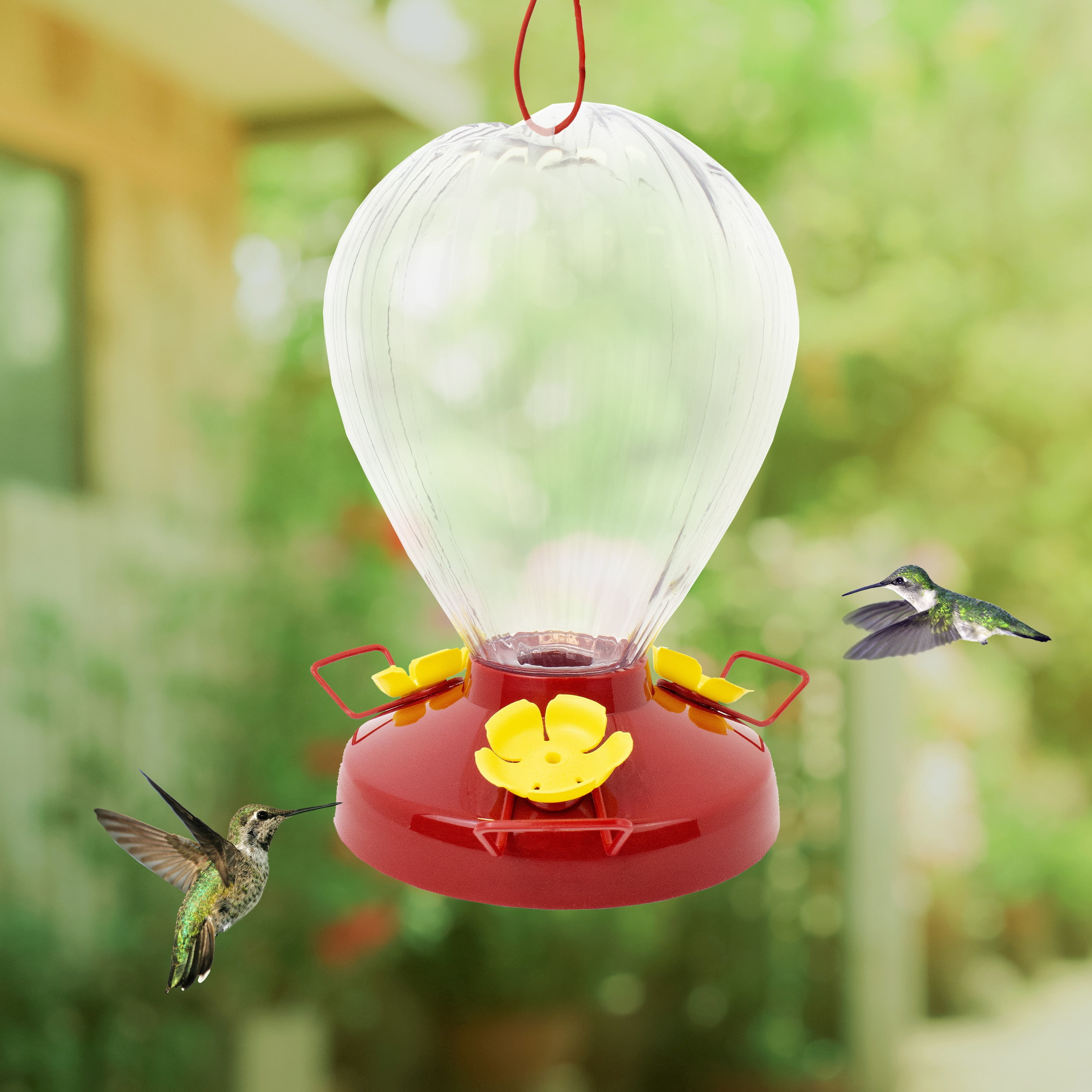 Perky-Pet Fluted Balloon Plastic Hummingbird Feeder – 32 oz