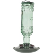 Perky-Pet Glass Bottle Hummingbird Feeder - Outdoor Garden Décor Humming bird Feeder, 8108-1SR - 10 Fl Oz Nectar Capacity - Durable Green Antique Design - Hang from Tree, Porch, Deck, Hook