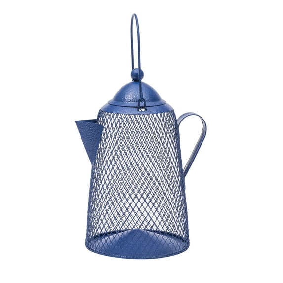 Perky-Pet Metal Coffee Pot Mesh Sunflower Seed Bird Feeder - 2 lb