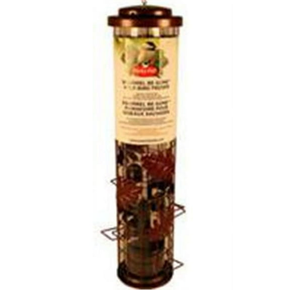 Perky-Pet Multi-Bird Cylinder Feeder with Weight-Activated Shutoff 1.75 lb Capacity, Rustic Red