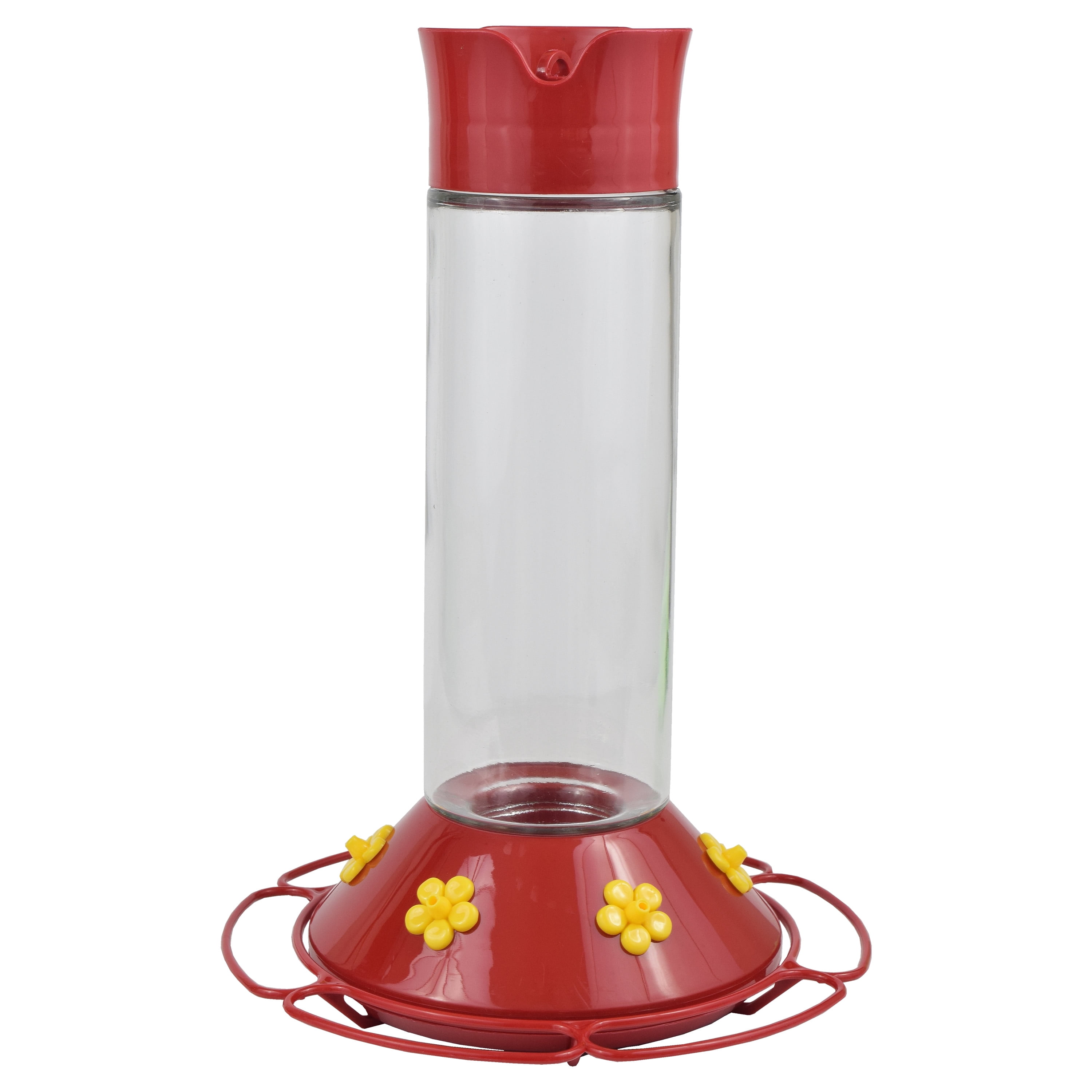 Perky-Pet 209B-1SR Glass Hummingbird Feeders for Outdoors Hanging - 30 fl oz Nectar Capacity - Ant & Bee Guarded Red Bird Feeder