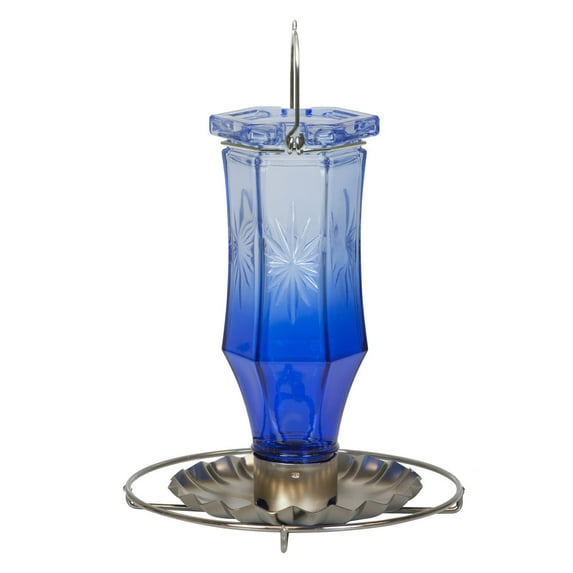 Perky-Pet Sapphire Starburst Vintage Glass Bird Feeder - 1/2 lb Capacity