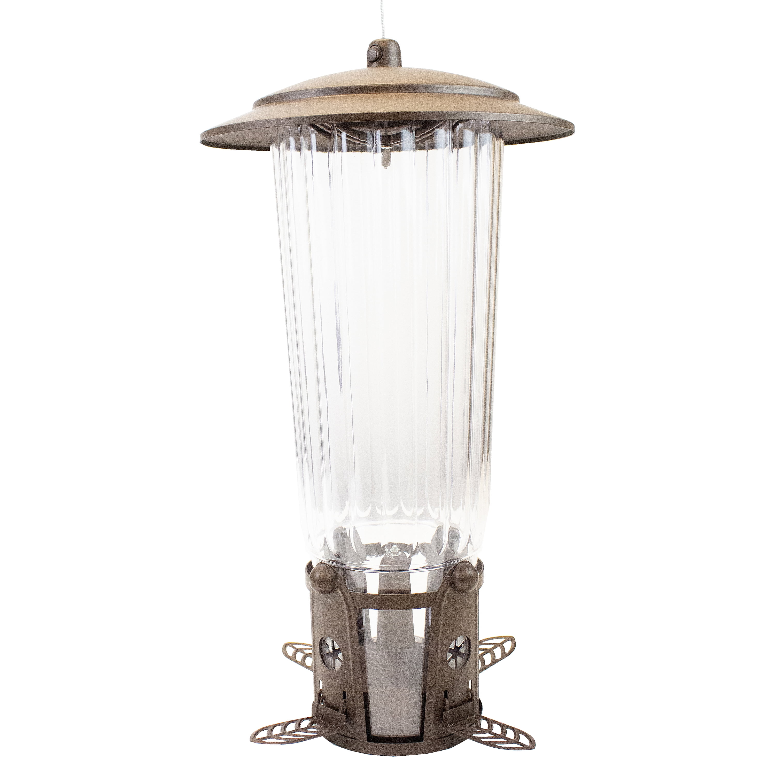 Perky-Pet 334-1SR Squirrel-Be-Gone Max Large Wild Bird Feeder with Flexports, Squirrel Proof Bird Feeder with Weight-Activated Perches - 4LB Seed Capacity