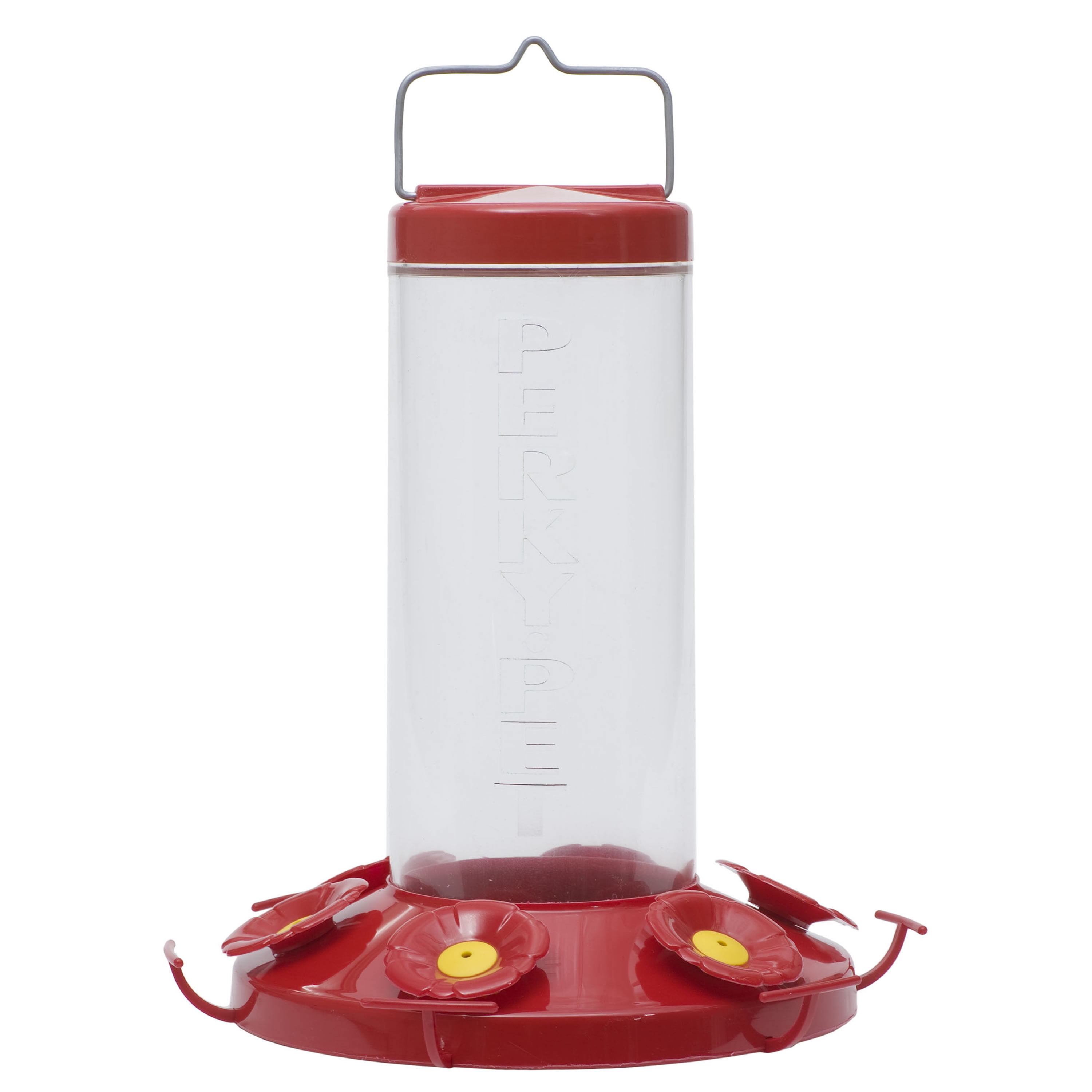 Large Clear and Red Plastic Hanging Hummingbird Feeder
