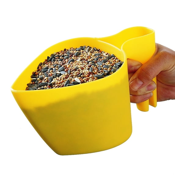 Perky-Pet Yellow Plastic Scoop N' Fill Wild Bird Seed Scoop