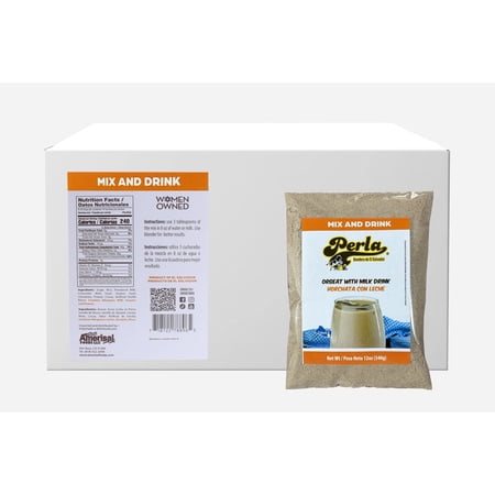 Perla Orgeat with Milk Drink Mix (Horchata con Leche) 12 oz, Case of 20