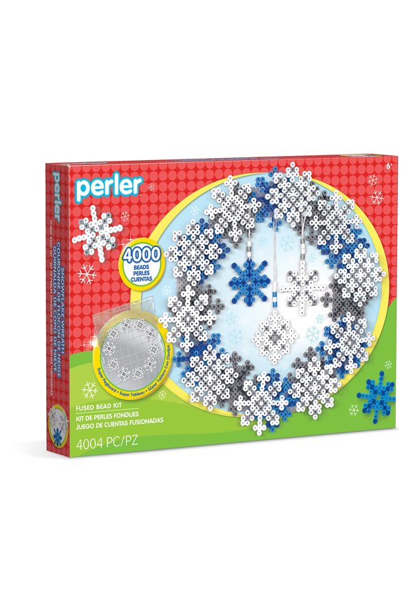 3D Snowflake Wreath Fused Bead Kit, Ages 6 and up, 4004 Pieces