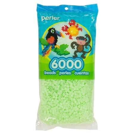 Perler 6,000 Bead Bag - Glow-in-the-Dark Green Fuse Beads, Ages 6 and up
