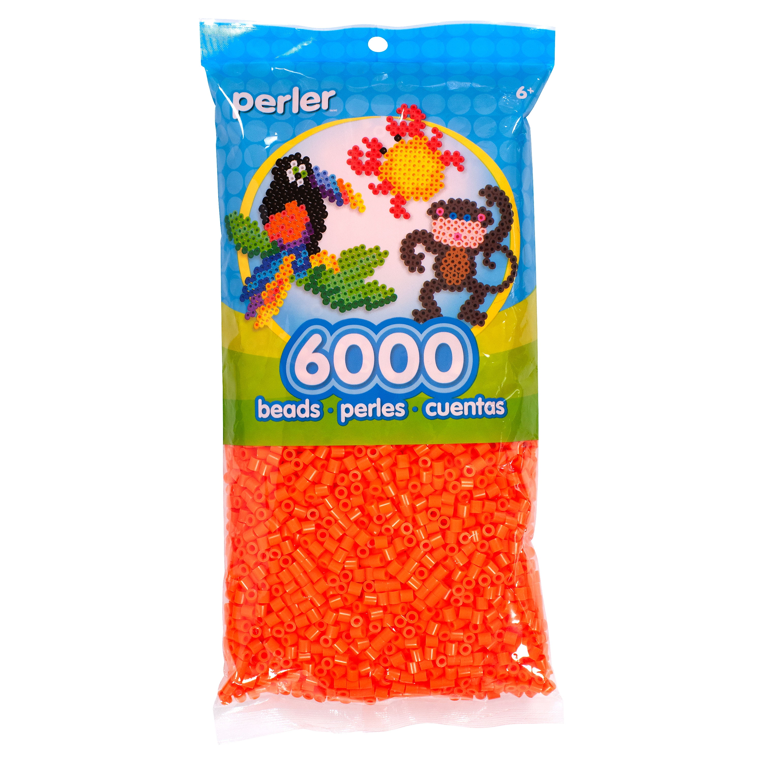 Perler 6,000 Bead Bag - Orange Fuse Beads, Ages 6 and up