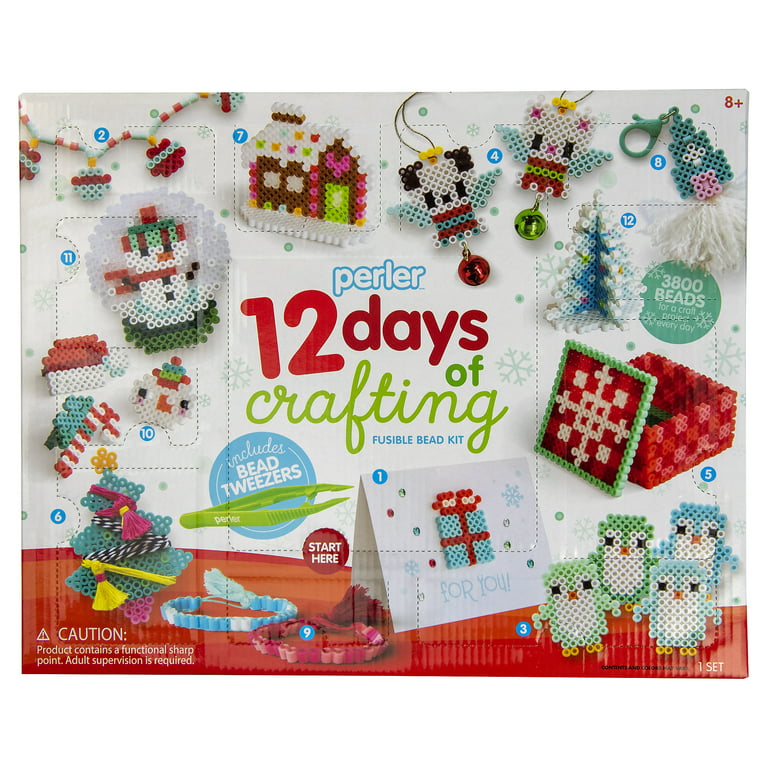 Perler Advent 12 Days of Crafting Fusible Bead Kit, Ages 6 and up