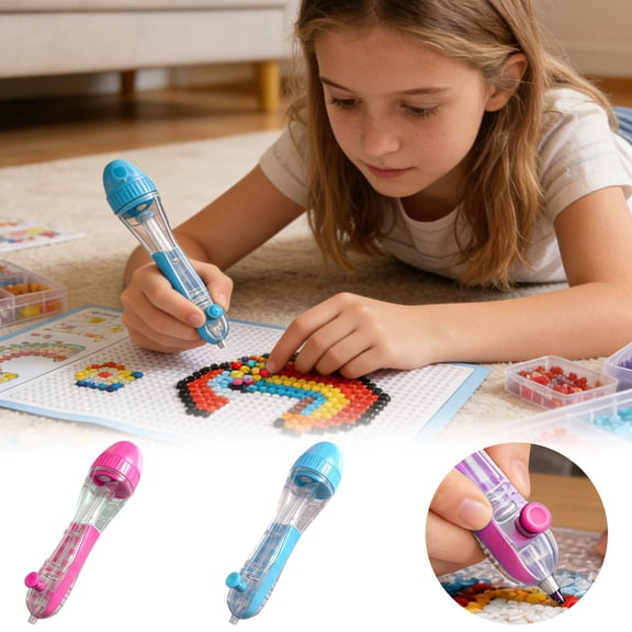 Perler Bead Pen,Fuse Bead Pen,2.6mm Fuse Bead Pen - Transparent Large Capacity Bead Dispenser for Easy and Faster Fuse Beading for Holiday Home DIY Decor,Boosts Efficiency Saves Time High Capacity