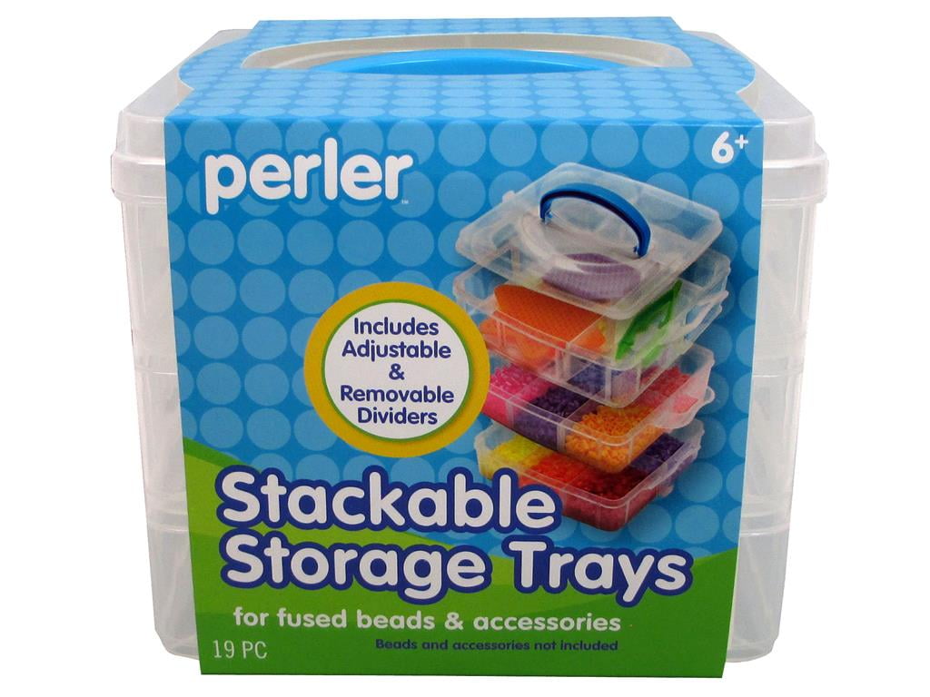 Perler Bead Storage Stackable Trays Square, Includes 3 Trays