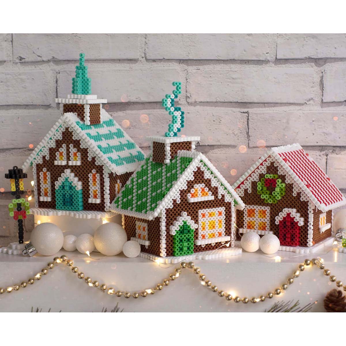 Perler Beads Village Gingerbread House Beading Kit