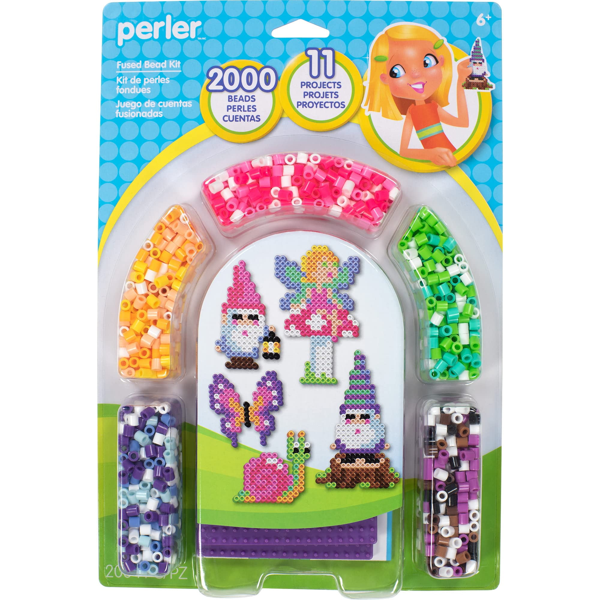 Perler Fantasy Garden Friends EC36 Fuse Bead Craft Kit for Kids