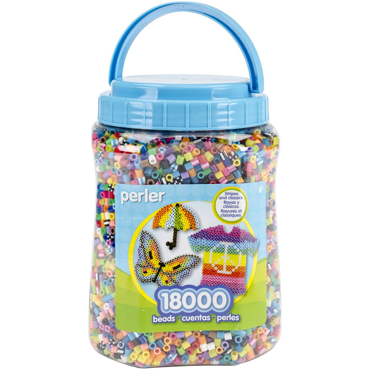 Playkidz Fuse Beads, Bulk Assorted Multicolor Melty Beads for Kids Crafts, Big Bucket of 22000 Pcs