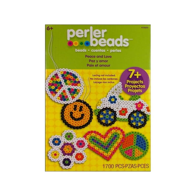 Perler Fused Bead Kit Peace And Love, 1700 Pieces and 4 Pegboards