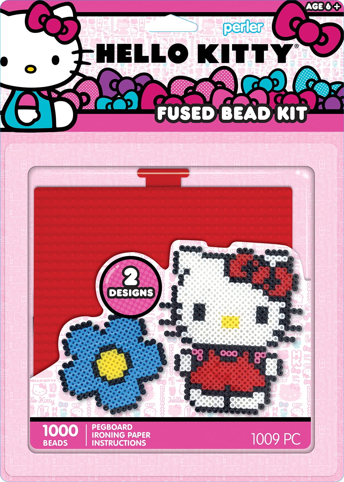 hellokitty, Hello Kitty beadsprite, made of Perler fuse bea…