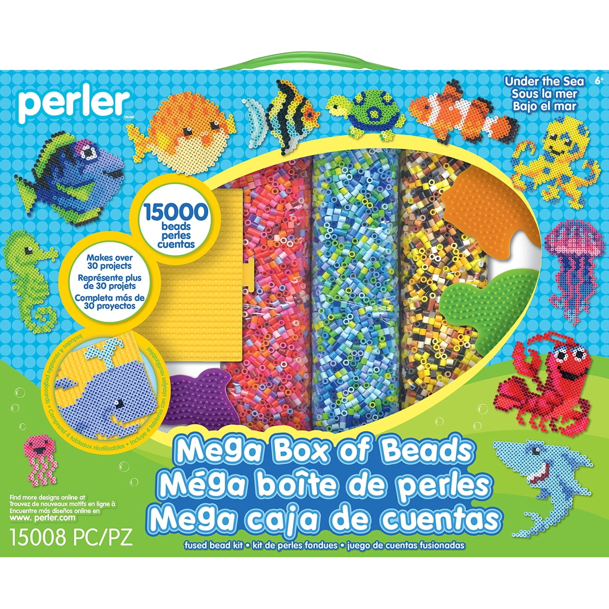 15 Colors 2250pcs Round Water Fuse Beads Kits for Kids, Spray and Stick  Refill Beads, Random 2pcs Pattern Paper, Keychain Making, Mixed Color,  Beads