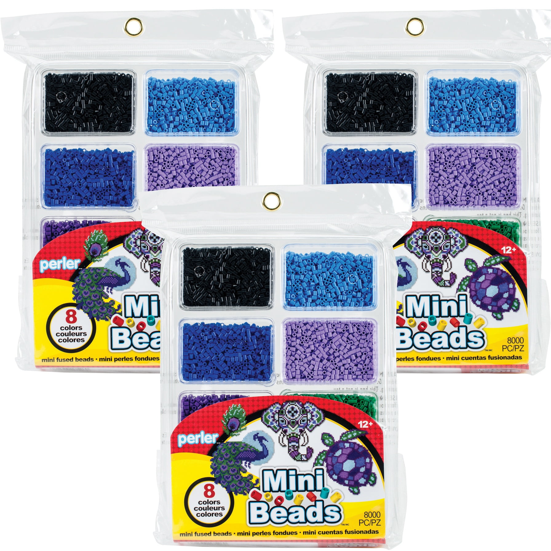 Perler Beads Rainbow Color Mini Beads Tray For Kids Crafts, 8000 pcs