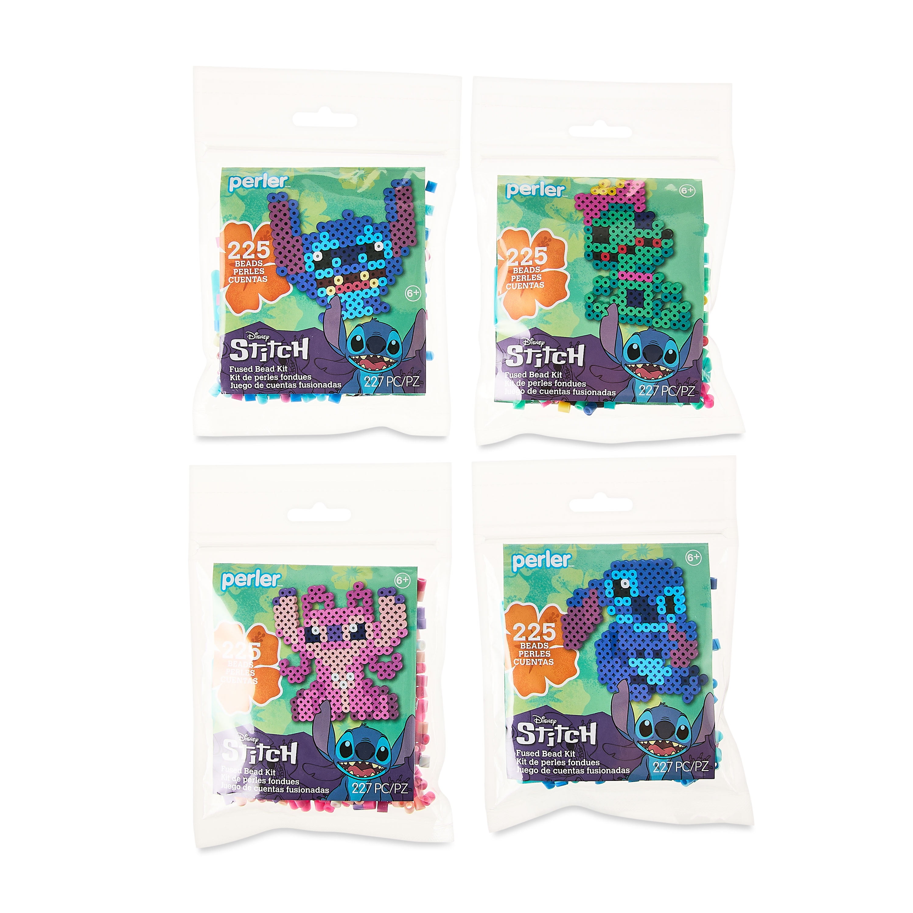 Perler Stitch Bead Kit, Sample Size, Multi-Color, 3 Different Designs, Mini Kits, Unisex, Age 6+