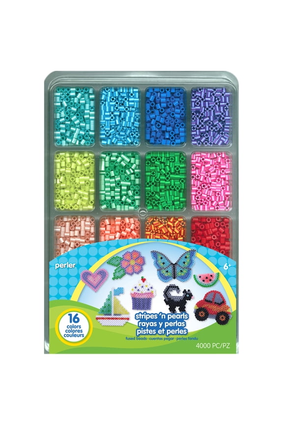 Stripes 'n Pearls Fused Bead Tray, Ages 6 and up, 4000 Pieces